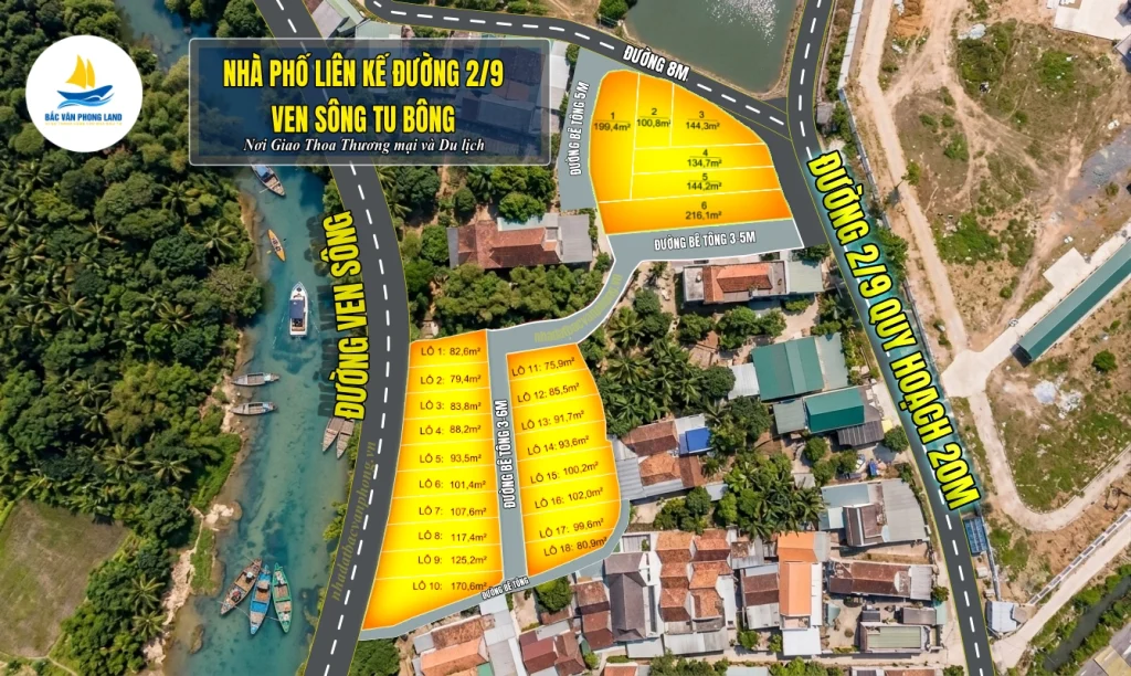 Sơ đồ chi tiết 18 lô đất Tu Bông full thổ cư view sông Tu Bông giai đoạn 2