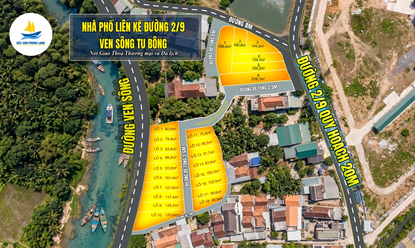 Sơ đồ chi tiết 18 lô đất Tu Bông full thổ cư view sông Tu Bông giai đoạn 2